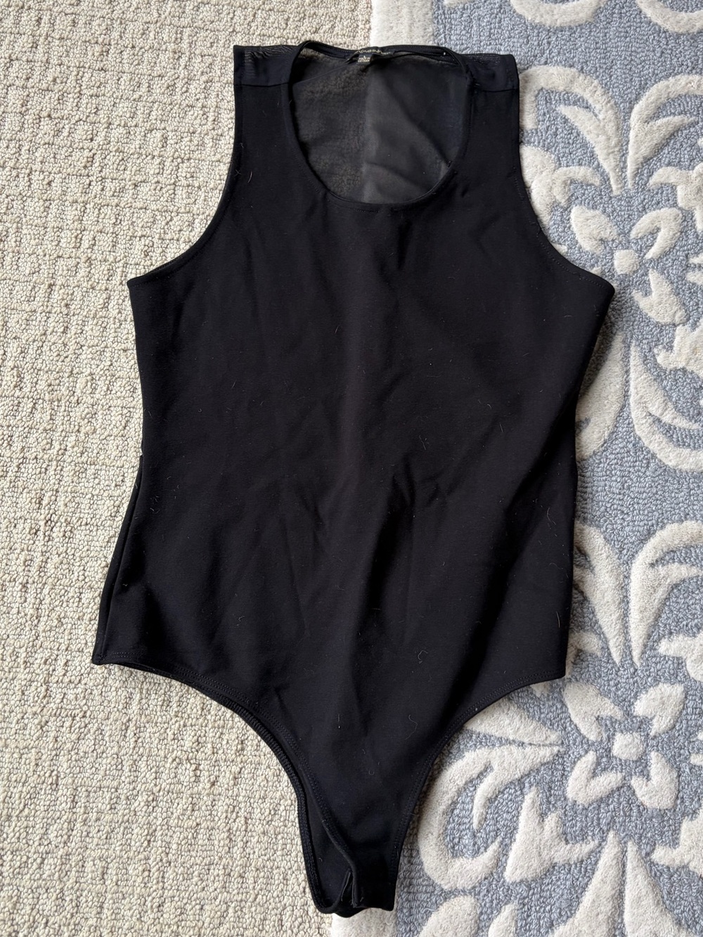 Black Sleeveless Bodysuit - Classic Scoop Neck